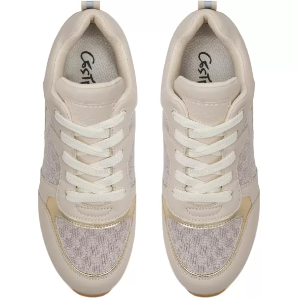 Cestfini Fashion Wedge Heeled Sneakers for Women Platform Sneakers NonSlip Women Wedge Tennis ShoesW142beige