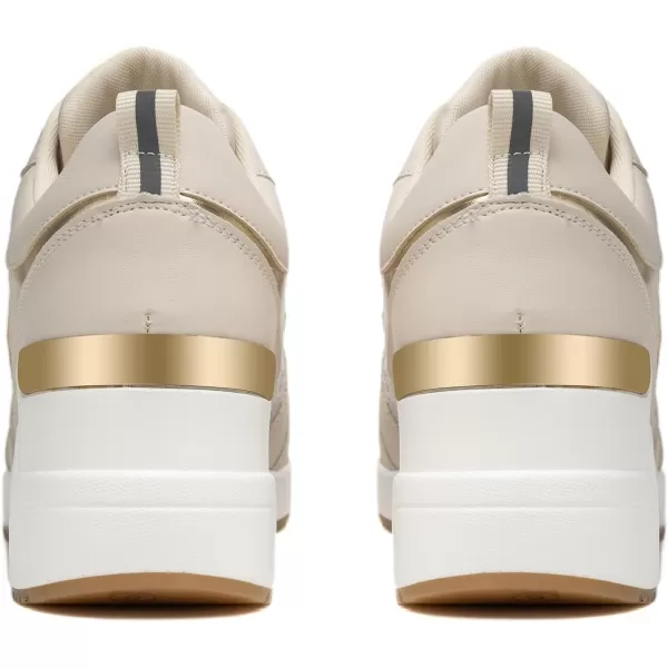 Cestfini Fashion Wedge Heeled Sneakers for Women Platform Sneakers NonSlip Women Wedge Tennis ShoesW142beige