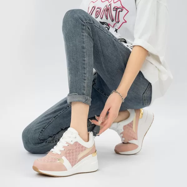 Cestfini Fashion Wedge Heeled Sneakers for Women Platform Sneakers NonSlip Women Wedge Tennis ShoesW142pink