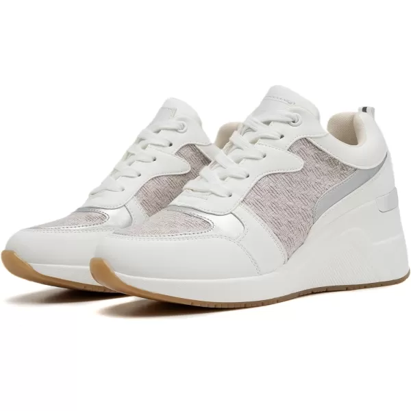 Cestfini Fashion Wedge Heeled Sneakers for Women Platform Sneakers NonSlip Women Wedge Tennis ShoesW142white