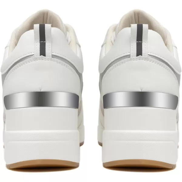 Cestfini Fashion Wedge Heeled Sneakers for Women Platform Sneakers NonSlip Women Wedge Tennis ShoesW142white