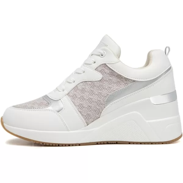 Cestfini Fashion Wedge Heeled Sneakers for Women Platform Sneakers NonSlip Women Wedge Tennis ShoesW142white