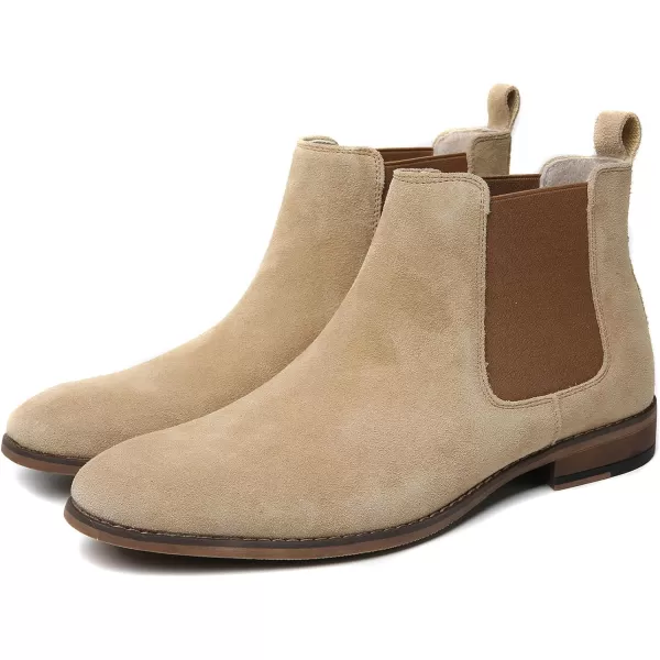 Cestfini Men Chelsea Boots Casual Suede Dress Boots Comfortable Oxfords Ankle Chukka Boots for MenE05camel