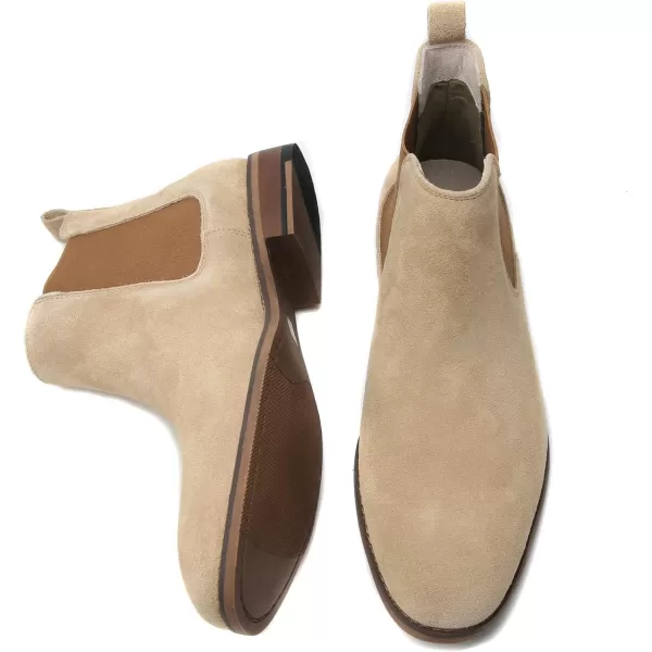 Cestfini Men Chelsea Boots Casual Suede Dress Boots Comfortable Oxfords Ankle Chukka Boots for MenE05camel