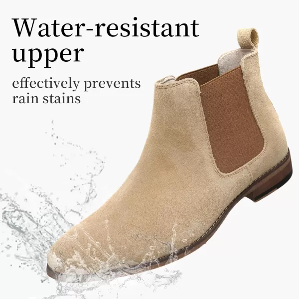 Cestfini Men Chelsea Boots Casual Suede Dress Boots Comfortable Oxfords Ankle Chukka Boots for MenE05camel