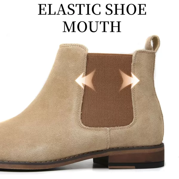 Cestfini Men Chelsea Boots Casual Suede Dress Boots Comfortable Oxfords Ankle Chukka Boots for MenE05camel
