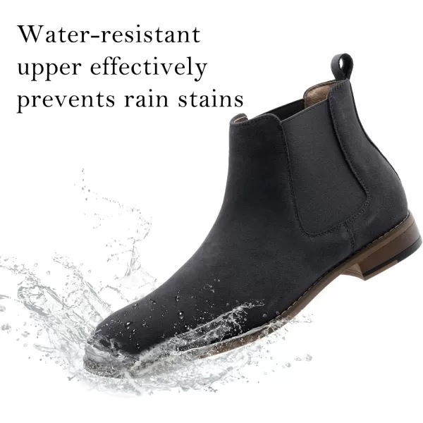 Cestfini Men Chelsea Boots Casual Suede Dress Boots Comfortable Oxfords Ankle Chukka Boots for MenE05darkgrey