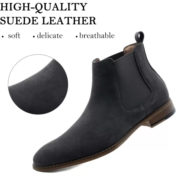 Cestfini Men Chelsea Boots Casual Suede Dress Boots Comfortable Oxfords Ankle Chukka Boots for MenE05darkgrey