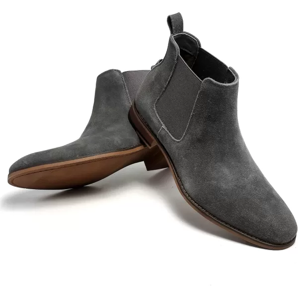 Cestfini Men Chelsea Boots Casual Suede Dress Boots Comfortable Oxfords Ankle Chukka Boots for MenE05grey
