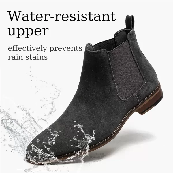 Cestfini Men Chelsea Boots Casual Suede Dress Boots Comfortable Oxfords Ankle Chukka Boots for MenE05grey
