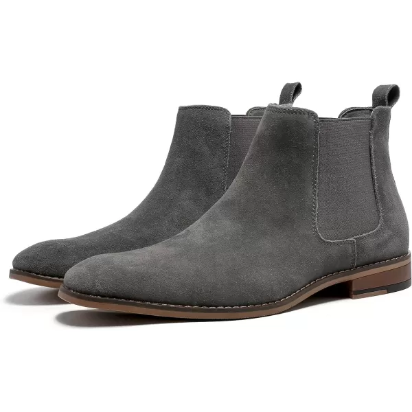 Cestfini Men Chelsea Boots Casual Suede Dress Boots Comfortable Oxfords Ankle Chukka Boots for MenE05grey