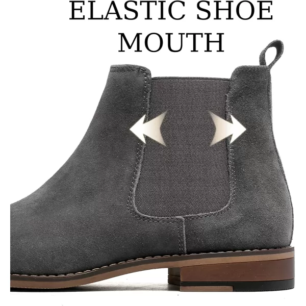 Cestfini Men Chelsea Boots Casual Suede Dress Boots Comfortable Oxfords Ankle Chukka Boots for MenE05grey