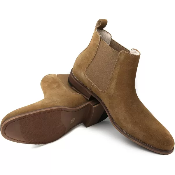 Cestfini Men Chelsea Boots Casual Suede Dress Boots Comfortable Oxfords Ankle Chukka Boots for MenE05tan