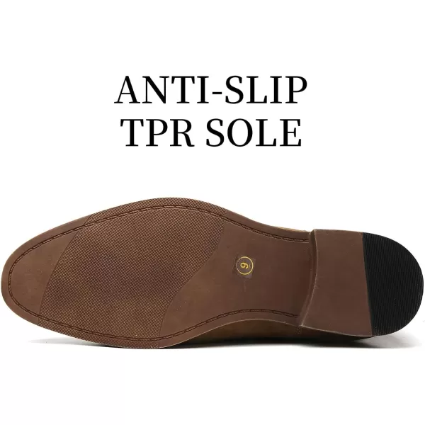 Cestfini Men Chelsea Boots Casual Suede Dress Boots Comfortable Oxfords Ankle Chukka Boots for MenE05tan