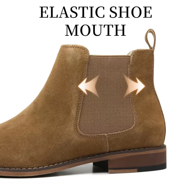 Cestfini Men Chelsea Boots Casual Suede Dress Boots Comfortable Oxfords Ankle Chukka Boots for MenE05tan