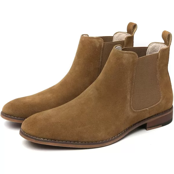 Cestfini Men Chelsea Boots Casual Suede Dress Boots Comfortable Oxfords Ankle Chukka Boots for MenE05tan