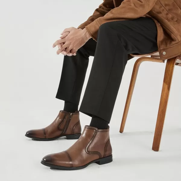 Cestfini Men Chelsea Boots Casual Suede Dress Boots Comfortable Oxfords Ankle Chukka Boots for MenKelly11brown