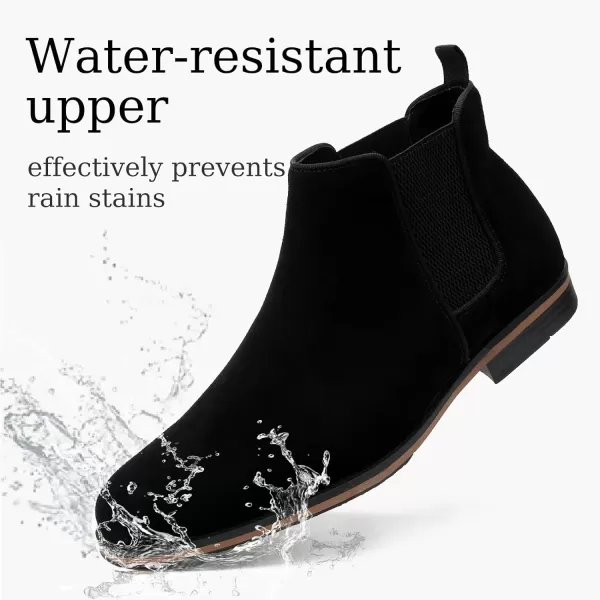 Cestfini Men Chelsea Boots Casual Suede Dress Boots Comfortable Oxfords Ankle Chukka Boots for MenM524black