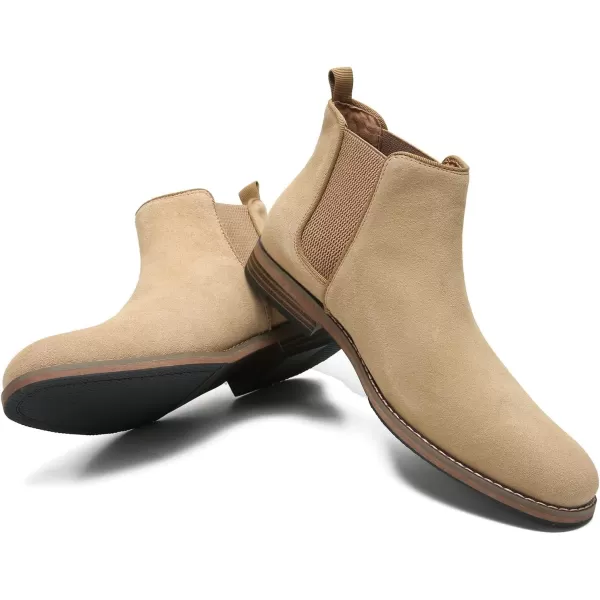 Cestfini Men Chelsea Boots Casual Suede Dress Boots Comfortable Oxfords Ankle Chukka Boots for MenM524camel