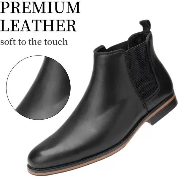 Cestfini Men Chelsea Boots Casual Suede Dress Boots Comfortable Oxfords Ankle Chukka Boots for MenM525black