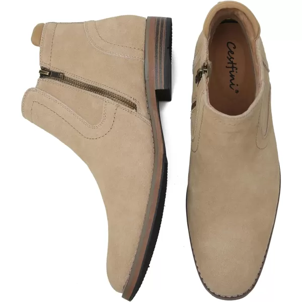 Cestfini Men Chelsea Boots Casual Suede Dress Boots Comfortable Oxfords Ankle Chukka Boots for MenM528camel