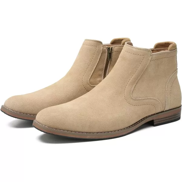 Cestfini Men Chelsea Boots Casual Suede Dress Boots Comfortable Oxfords Ankle Chukka Boots for MenM528camel