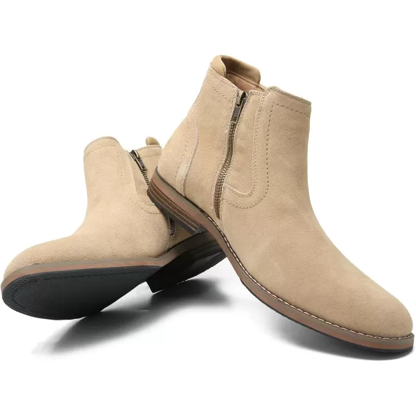 Cestfini Men Chelsea Boots Casual Suede Dress Boots Comfortable Oxfords Ankle Chukka Boots for MenM528camel