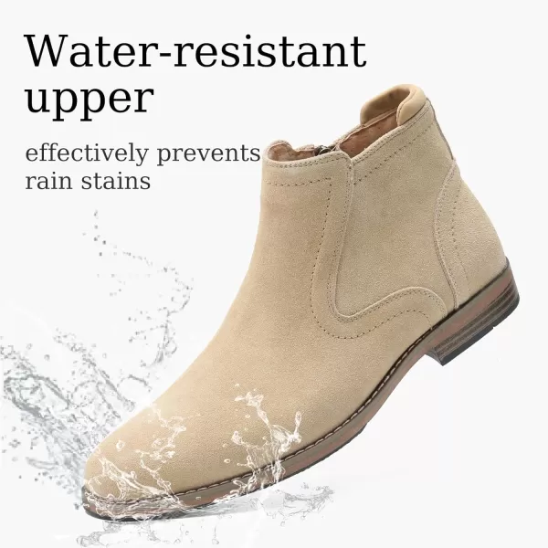 Cestfini Men Chelsea Boots Casual Suede Dress Boots Comfortable Oxfords Ankle Chukka Boots for MenM528camel