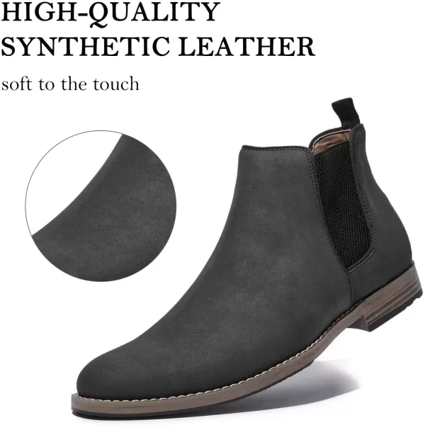 Cestfini Men Chelsea Boots Casual Suede Dress Boots Comfortable Oxfords Ankle Chukka Boots for MenRtm03black