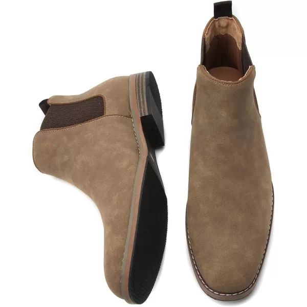 Cestfini Men Chelsea Boots Casual Suede Dress Boots Comfortable Oxfords Ankle Chukka Boots for MenRtm03camel