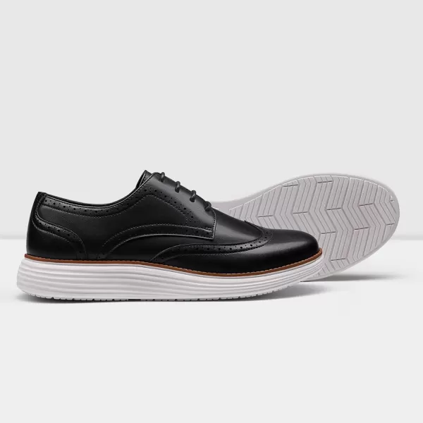 Cestfini Mens Dress Shoes Casual Dress Sneakers Business Oxford Shoes Comfortable Wingtip Brogue Office Work Shoes02mblack