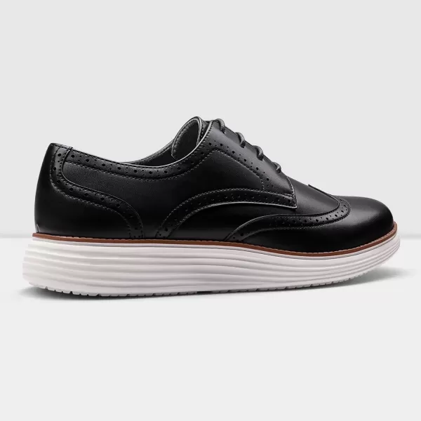 Cestfini Mens Dress Shoes Casual Dress Sneakers Business Oxford Shoes Comfortable Wingtip Brogue Office Work Shoes02mblack
