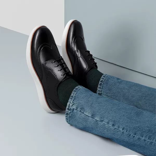 Cestfini Mens Dress Shoes Casual Dress Sneakers Business Oxford Shoes Comfortable Wingtip Brogue Office Work Shoes02mblack