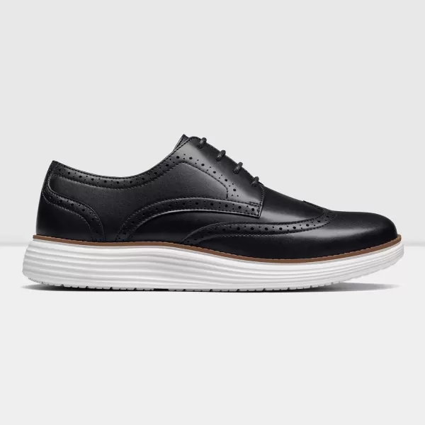 Cestfini Mens Dress Shoes Casual Dress Sneakers Business Oxford Shoes Comfortable Wingtip Brogue Office Work Shoes02mblack