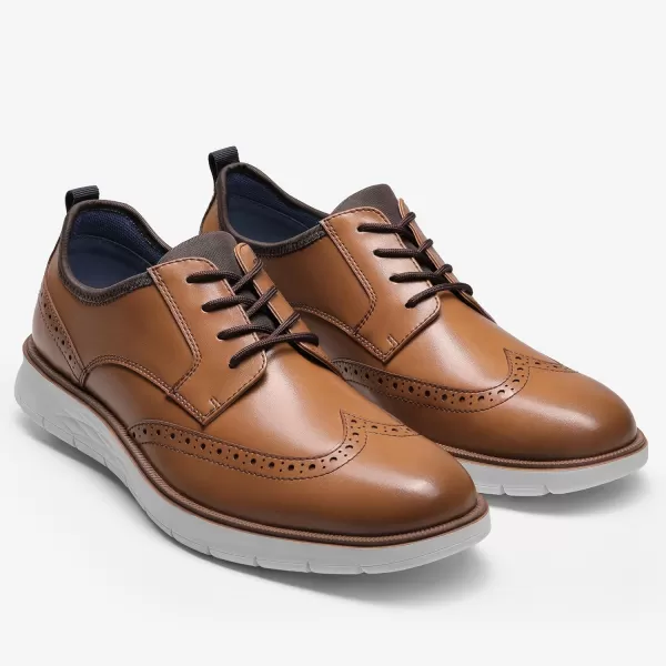 Cestfini Mens Dress Shoes Casual Dress Sneakers Business Oxford Shoes Comfortable Wingtip Brogue Office Work ShoesMicrofiber Leather  Brown