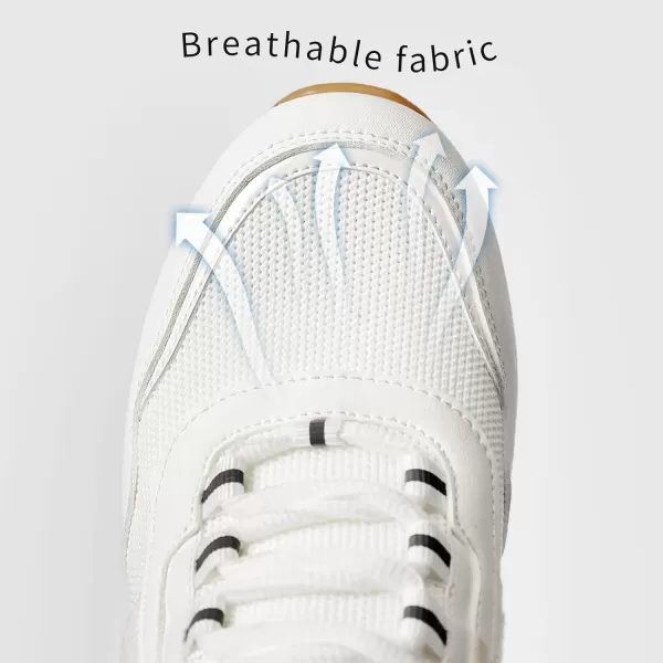 High Heeld Wedge Sneakers for Women  Ladies Hidden Sneakers Lace Up Shoes Best Chioce for Casual and Daily Wear173white