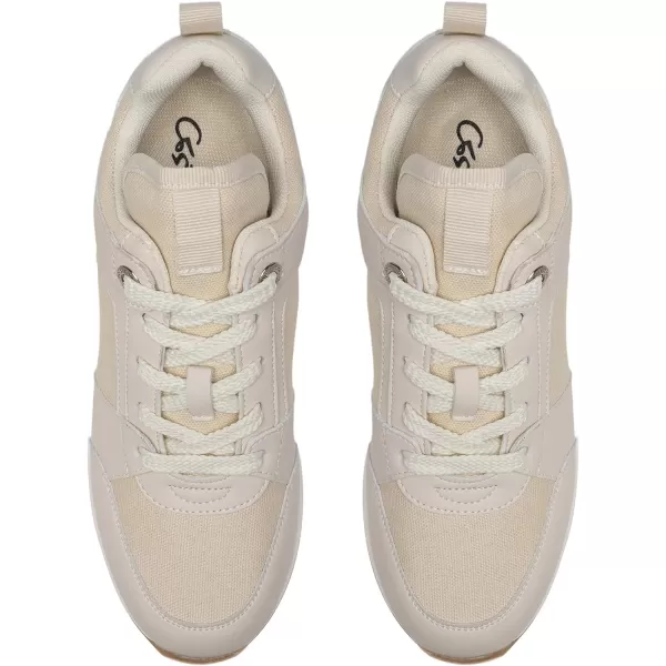 High Heeld Wedge Sneakers for Women  Ladies Hidden Sneakers Lace Up Shoes Best Chioce for Casual and Daily Wear174beige