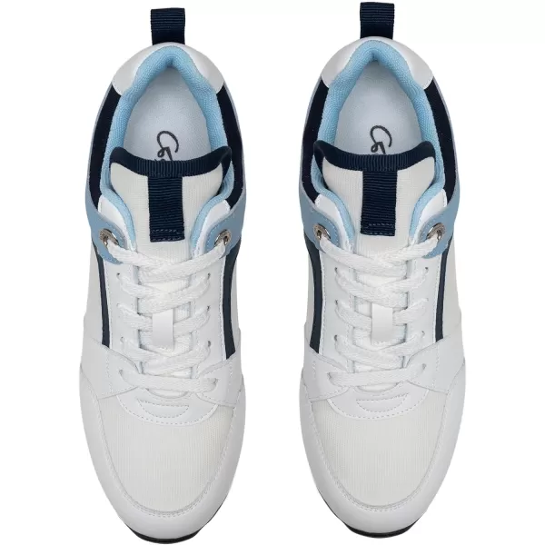 High Heeld Wedge Sneakers for Women  Ladies Hidden Sneakers Lace Up Shoes Best Chioce for Casual and Daily Wear174whiteblue