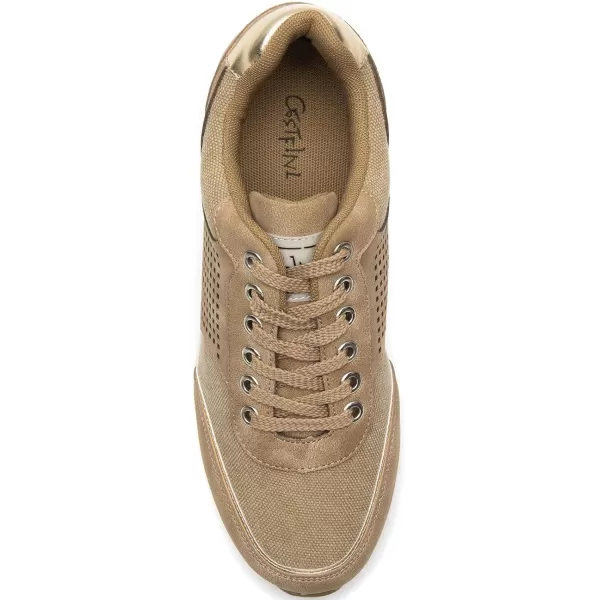 High Heeld Wedge Sneakers for Women  Ladies Hidden Sneakers Lace Up Shoes Best Chioce for Casual and Daily WearKhakif