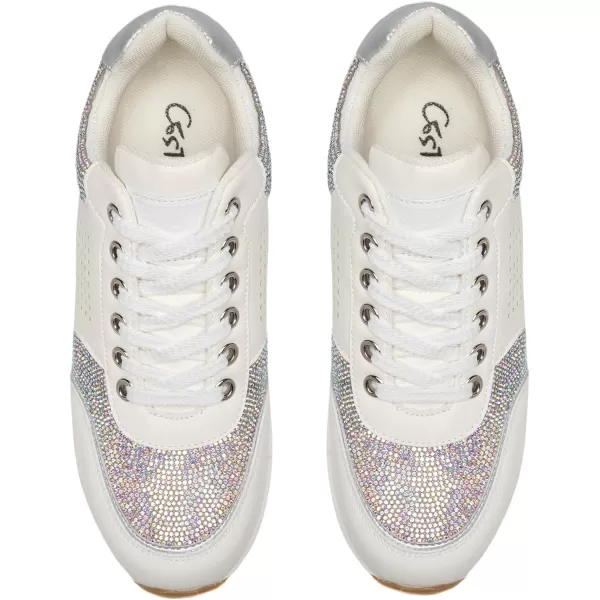 High Heeld Wedge Sneakers for Women  Ladies Hidden Sneakers Lace Up Shoes Best Chioce for Casual and Daily WearW145rhinestone