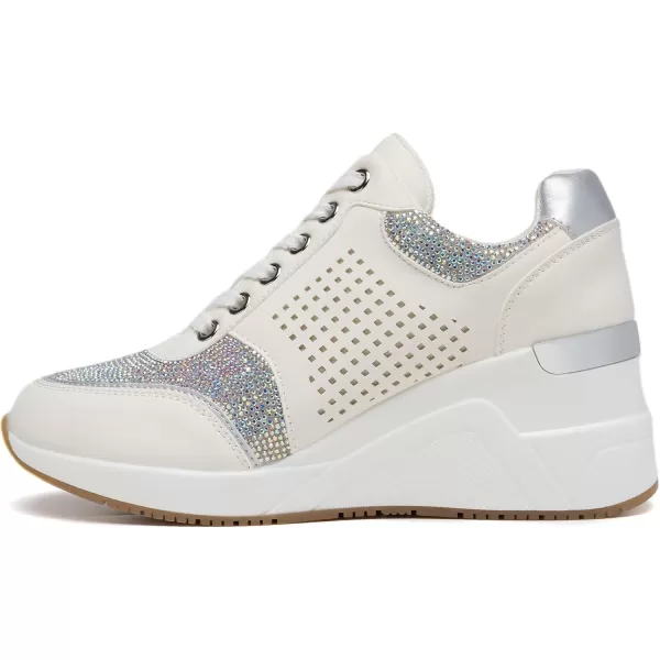 High Heeld Wedge Sneakers for Women  Ladies Hidden Sneakers Lace Up Shoes Best Chioce for Casual and Daily WearW145rhinestone