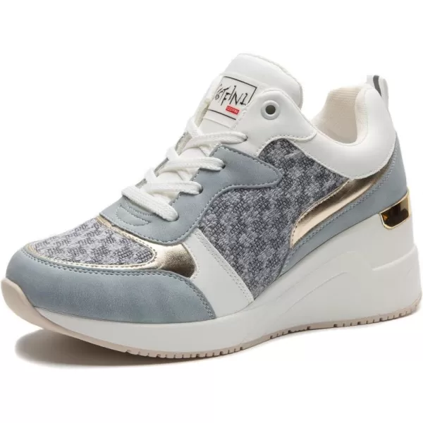 Cestfini Fashion Wedge Heeled Sneakers for Women Platform Sneakers NonSlip Women Wedge Tennis ShoesW142blue