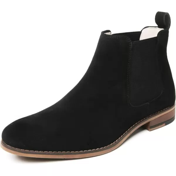 Cestfini Men Chelsea Boots Casual Suede Dress Boots Comfortable Oxfords Ankle Chukka Boots for MenE05black