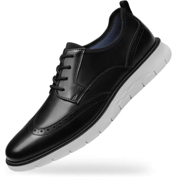 Cestfini Mens Dress Shoes Casual Dress Sneakers Business Oxford Shoes Comfortable Wingtip Brogue Office Work ShoesMicrofiber Leather  Black