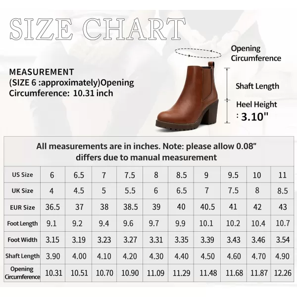 Vepose Womens 999 Fashion Platform Chunky Low Heel Chelsea Boots Ankle BootiesCognacclassic999