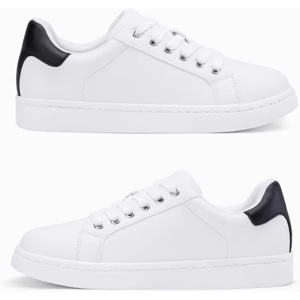 Vepose Womens 8003 Fashion Lace Up Comfortable Casual Tennis SneakersAwhite Black8003