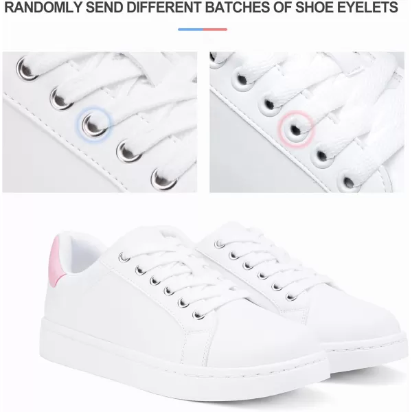 Vepose Womens 8003 Fashion Lace Up Comfortable Casual Tennis SneakersAwhite Pink8003