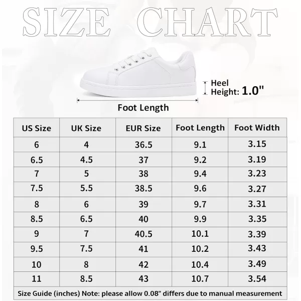 Vepose Womens 8003 Fashion Lace Up Comfortable Casual Tennis SneakersAwhite8003