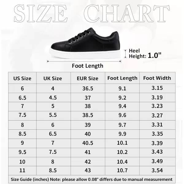 Vepose Womens 8003 Fashion Lace Up Comfortable Casual Tennis SneakersBblack8003 Leather