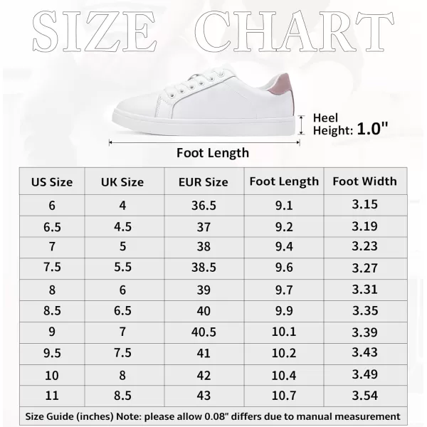 Vepose Womens 8003 Fashion Lace Up Comfortable Casual Tennis SneakersBleather Sneakerswhite Pink